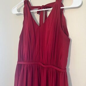 Azazie Nikka long Junior Dress in Burgundy